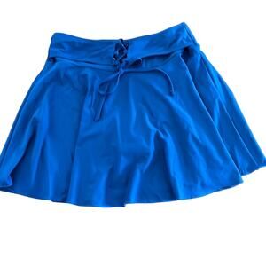 Shekini  Blue Swimskirt with Tie Front Woman Size Medium Full Skirt Tie Front
